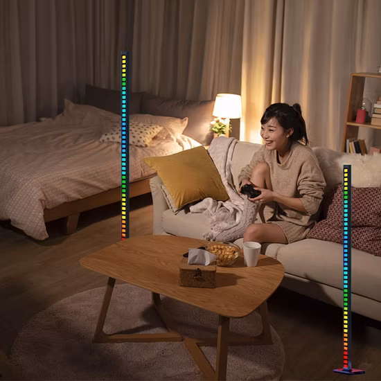 Indicatore luminoso del suono RGB, illuminazione ambientale a LED, luci del ritmo musicale con attivazione vocale con telecomando