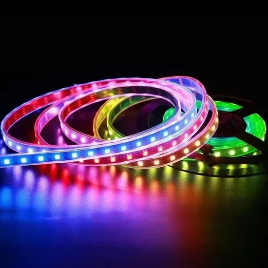 Striscia LED DMX con striscia LED RGB indirizzabile 5050, striscia luminosa nera impermeabile