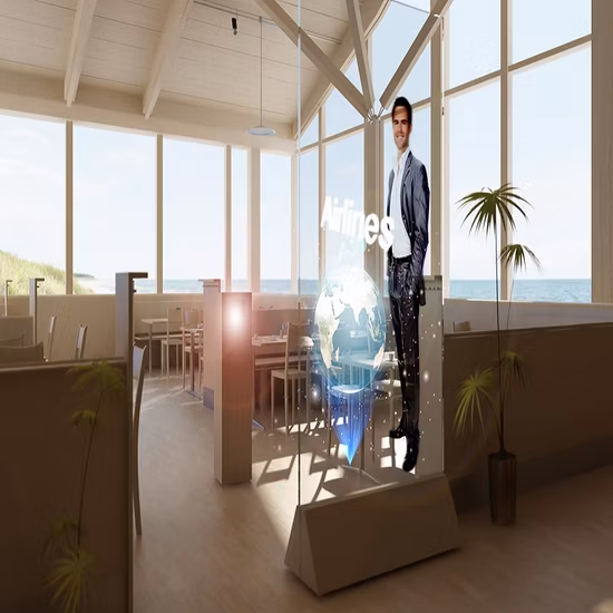 Pellicola olografica autoadesiva per retroproiezione/schermo trasparente