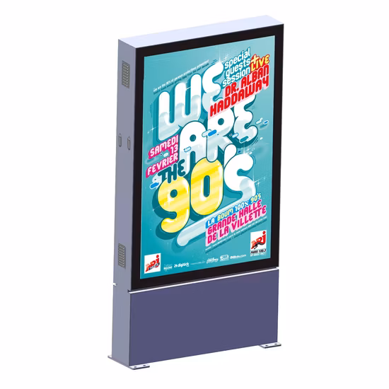 Scatola luminosa digitale per esterni con schermo LED P8 a colori impermeabile bifacciale Mupi